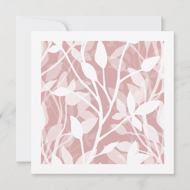Wild Garden Mist Minimalist Botanical Art Card (Front)
