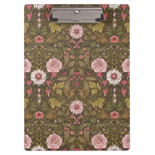 Wild garden on coffee brown clipboard