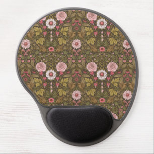Wild garden on coffee brown gel mouse pad