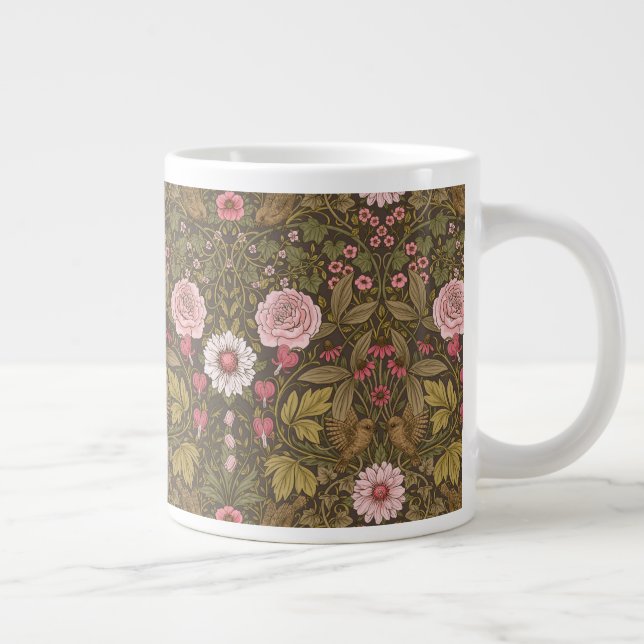 Wild garden on coffee brown giant coffee mug (Right)