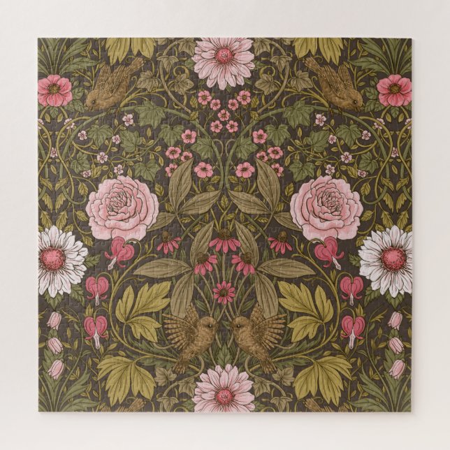 Wild garden on coffee brown jigsaw puzzle (Vertical)