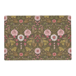 Wild garden on coffee brown placemat