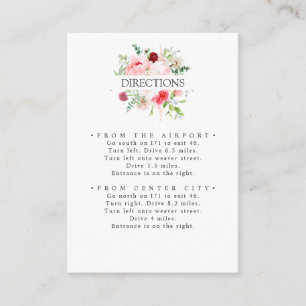 Wild Garden   Pink Flowers WEDDING Directions Enclosure Card