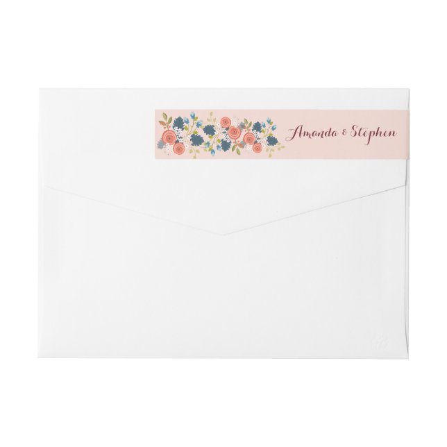 Wild Garden Wedding Floral Wraparound Label (Back)
