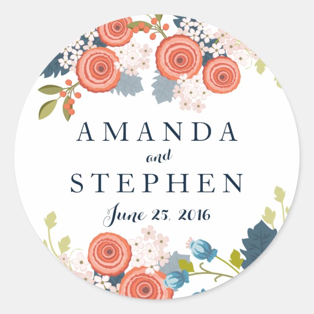 Wild Garden Wedding Personalized Favor Stickers (Front)