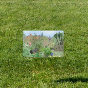 wild garden wooden boxes sign