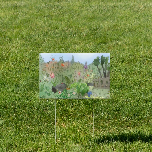 wild garden wooden boxes sign (Insitu)