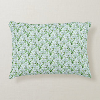 Wild Garlic Flowers Cust. BG Green Accent Pillow