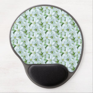 Wild Garlic Flowers Cust. BG Green Gel Mousepad