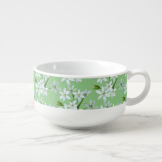 Wild Garlic Flowers Cust. BG Green Soup Mug