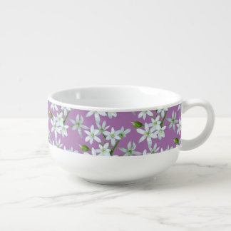 Wild Garlic Flowers Cust. BG Purple Soup Mug