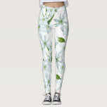 Wild Garlic Flowers Legging<br><div class="desc">This wild garlic you can find nearby water. It's a spring flower plant and you can eat the leaves.
You can choose your own background color, if you like.
Item of the Colorful Flower Leggings Collection.</div>