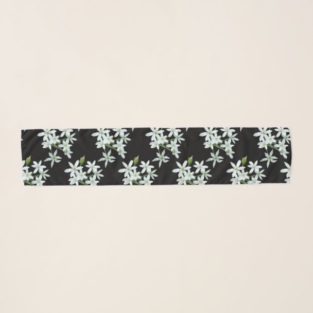 Wild Garlic Flowers Long Scarf (Front (Horizontal))