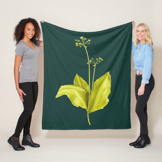 Wild Garlic Green Plant Botanical Art Fleece Blanket