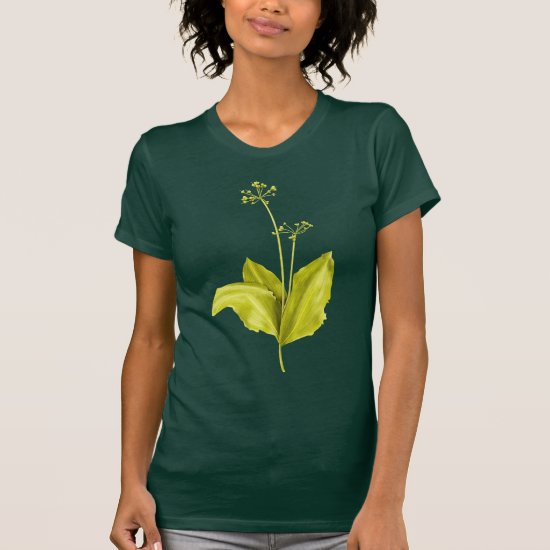 Wild Garlic Green Plant Botanical Art T-Shirt