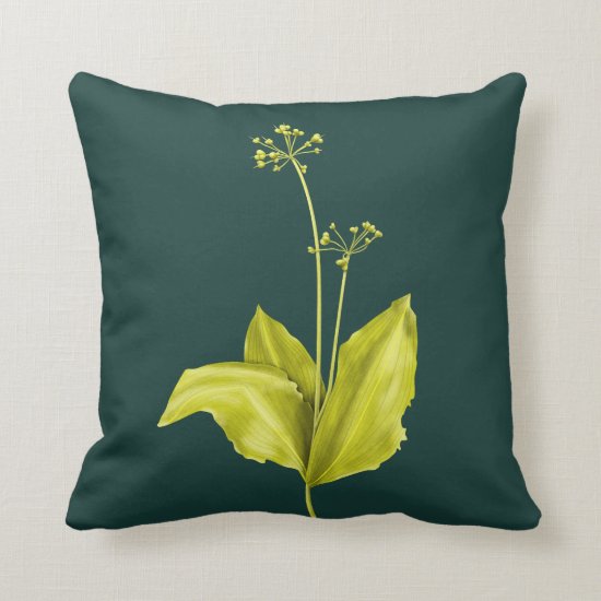 Wild Garlic Green Plant Botanical Art Throw Pillow