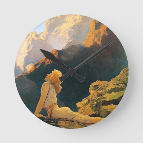 Wild Geese By Maxfield Parrish Round Clock