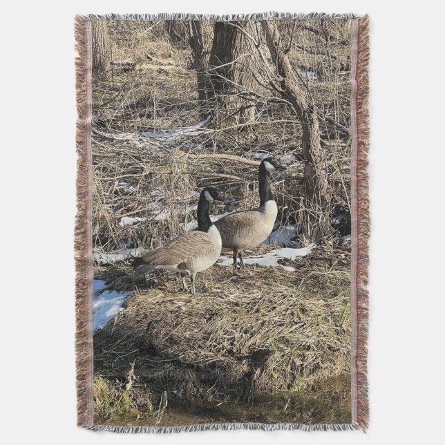 Wild Geese Throw Blanket (Front Vertical)