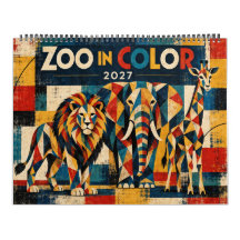 Wild Geometry 2027 – Colorful Zoo Animal Art