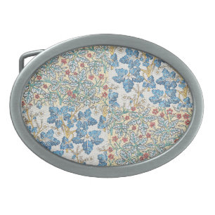 Wild Geranium Art Nouveau Flowers Botanical Belt Buckle