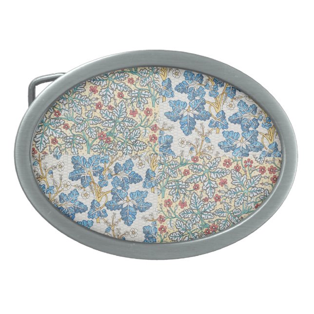 Wild Geranium Art Nouveau Flowers Botanical Belt Buckle (Front)