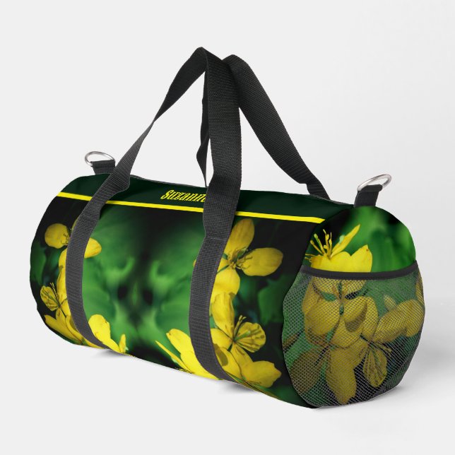 Wild Geranium Flowers Personalized Duffle Bag (Right Corner)