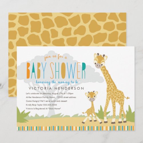 Wild Giraffe Baby Shower Invite