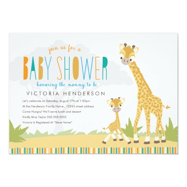 Wild Giraffe Baby Shower Invite