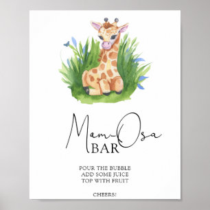 Wild Giraffe - Mom-osa bar Poster