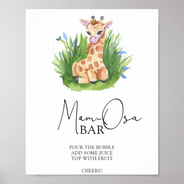 Wild Giraffe - Mom-osa bar Poster (Front)