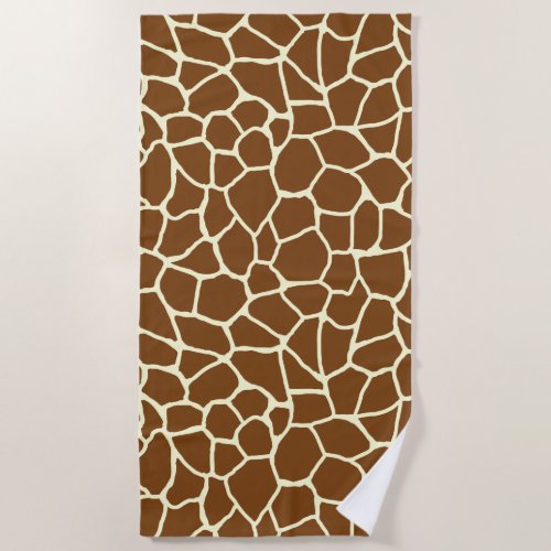 Wild Giraffe Pattern Animal Print Beach Towel