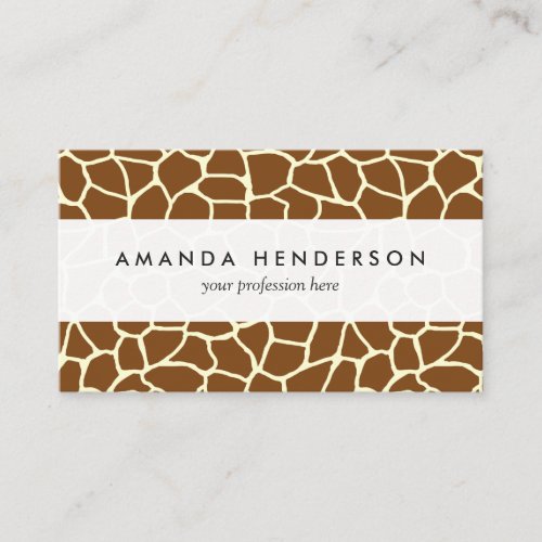 Wild Giraffe Pattern Animal Print Business Card