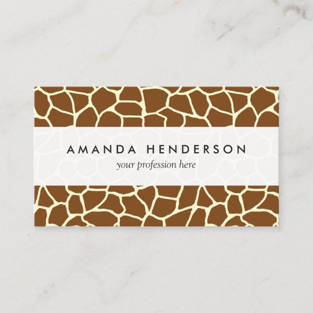 Wild Giraffe Pattern Animal Print Business Card (Front)