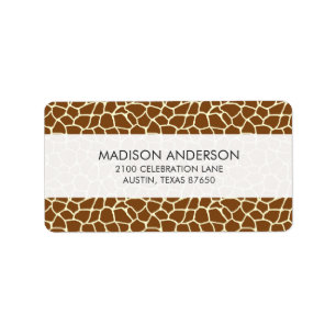 Wild Giraffe Pattern Animal Print Label