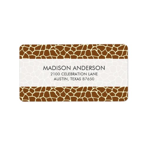 Wild Giraffe Pattern Animal Print Label