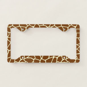Wild Giraffe Pattern Animal Print License Plate Frame