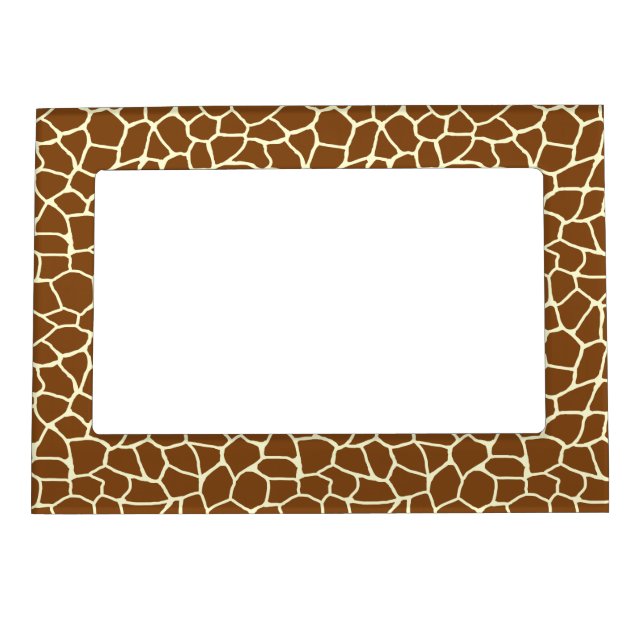 Wild Giraffe Pattern Animal Print Magnetic Picture Frame (Front)
