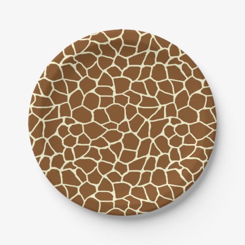 Wild Giraffe Pattern Animal Print Paper Plates