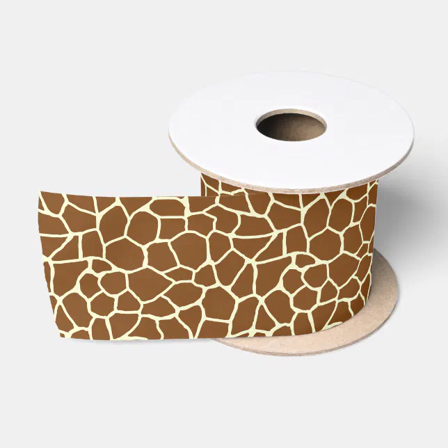 Gitaffe Ribbon Wild Giraffe Pattern Animal Print Satin Ribbon | Zazzle