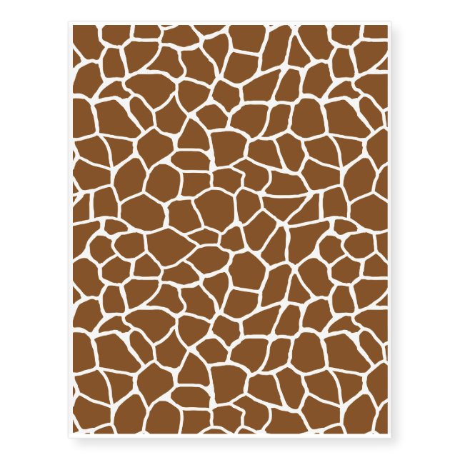 Wild Giraffe Pattern Animal Print Temporary Tattoos (Front)