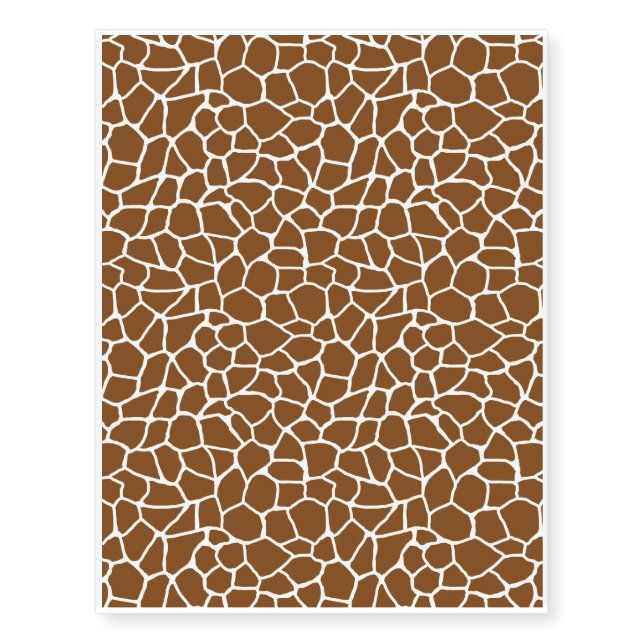 Wild Giraffe Pattern Animal Print Temporary Tattoos (Front)