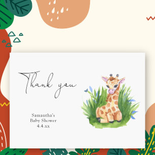Wild Giraffe - thank you baby shower Card
