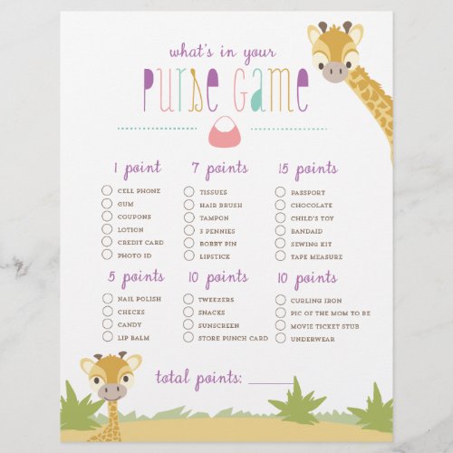 Wild Giraffe Whats in Your Purse Game