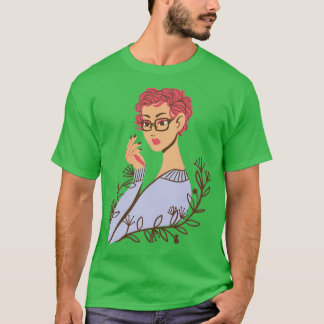 Wild Girl Floral Woman With Flowers Redhead 1 T-Shirt