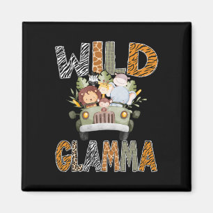 Wild Glamma 1st Birthday Zoo Safari Jungle Animal  Magnet