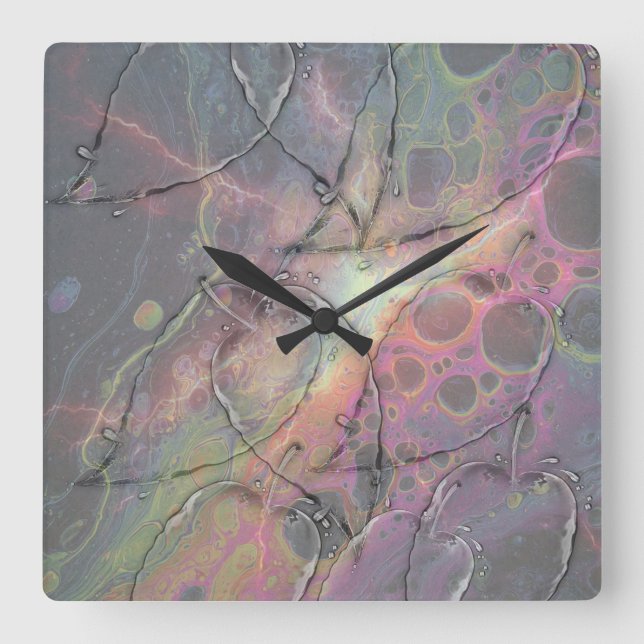 Wild Glass leaves Square Wall Clock (Front)