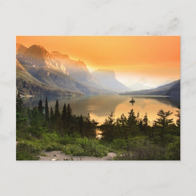 Wild goose island in Glacier national park Postcard (Front)