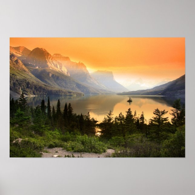 Wild goose island in Glacier national park Poster (Front)