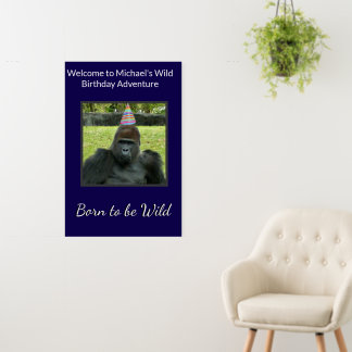 Wild Gorilla Birthday Scene Foam Board