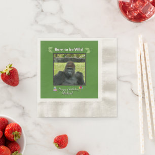Wild Gorilla Jungle Birthday Design Napkins